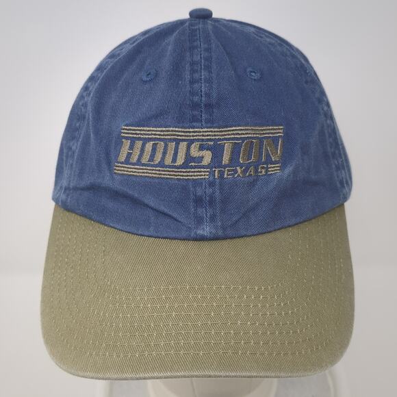 Houston Texas Slideback Baseball Cap Blue One Size Adjustable Polar Graphics - Picture 2 of 9